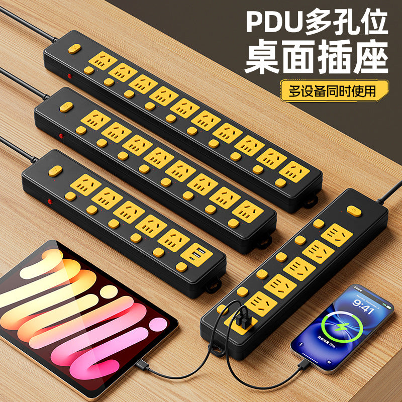 Independent switch multi-function with usb socket row plug for home multi-hole fish tank special plug strip board with cable plug-in board