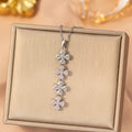 [titanium steel] cross-border popular diamond-filled four-leaf clover long necklace for women, accessible luxury, high-end niche clavicle chain jewelry