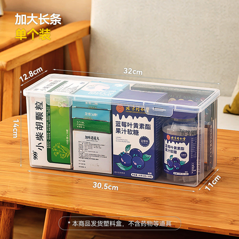Flip small medicine box Portable with lid Stackable rectangular storage box Transparent storage drug packaging box with lid