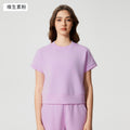 Summer new round neck loose running sports short sleeve women's cropped drop shoulder fitness yoga t-shirt d25022