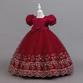 Export manufacturer processing personalized children's dresses princess dresses european and american style embroidered ready-made flower girl wedding dresses wholesale cross-border