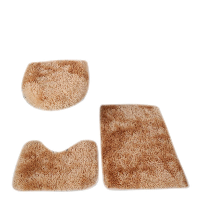 Custom tie-dye plush toilet seat cover set - non-slip floor mats & absorbent bathroom accessories - hot selling on