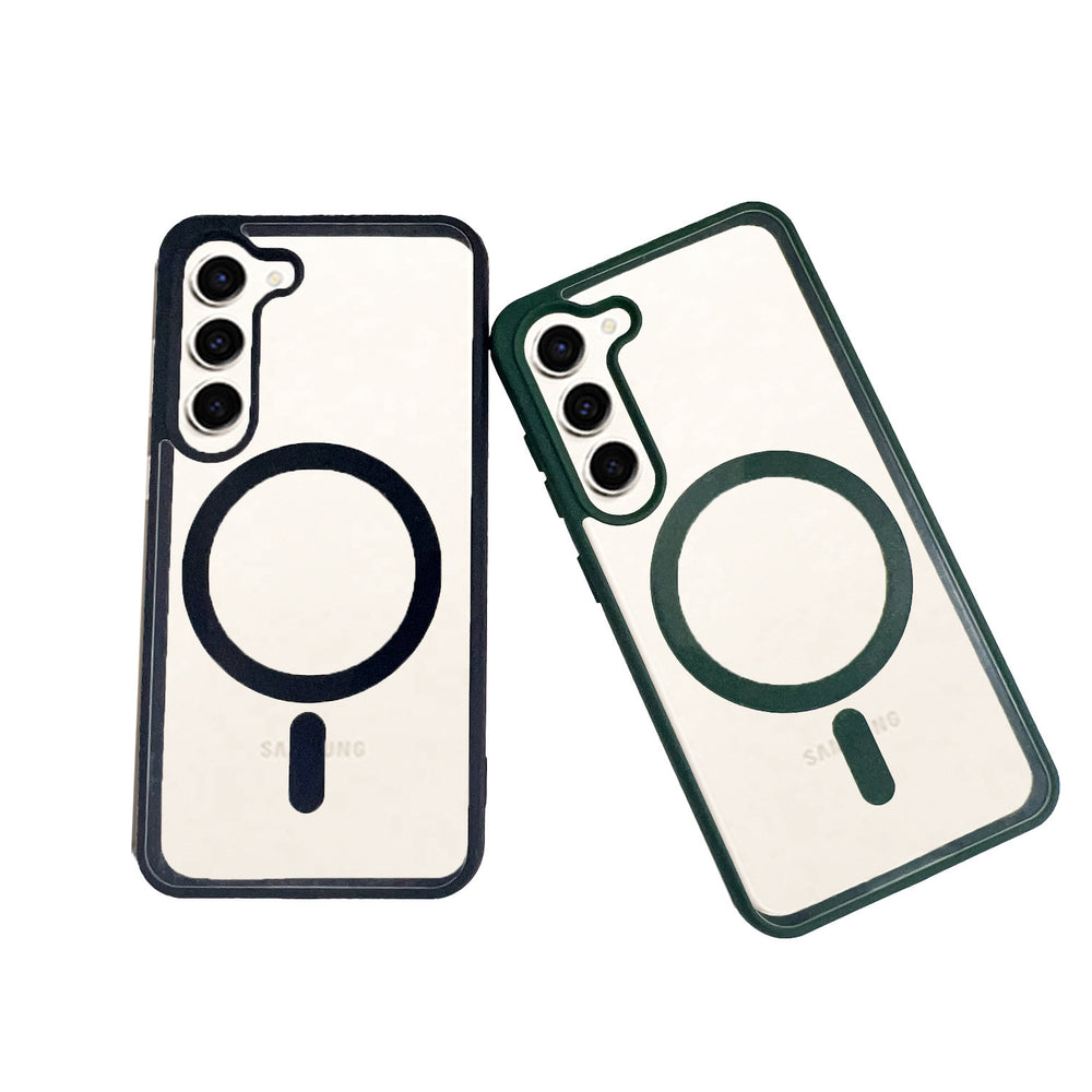wholesale of samsung s25 ultra transparent magnetic phone case, s24 wireless charging color shield protective cover, a15