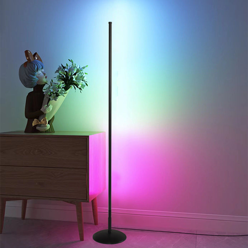 Dazzling iridescent ambient floor lamp - rgb projection, music sync, remote control - perfect for living room & bedroom - trending online!
