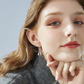 European and american new tear drop leverback earrings, fashionable teardrop dangle earrings, elegant and chic women's party and commute jewelry