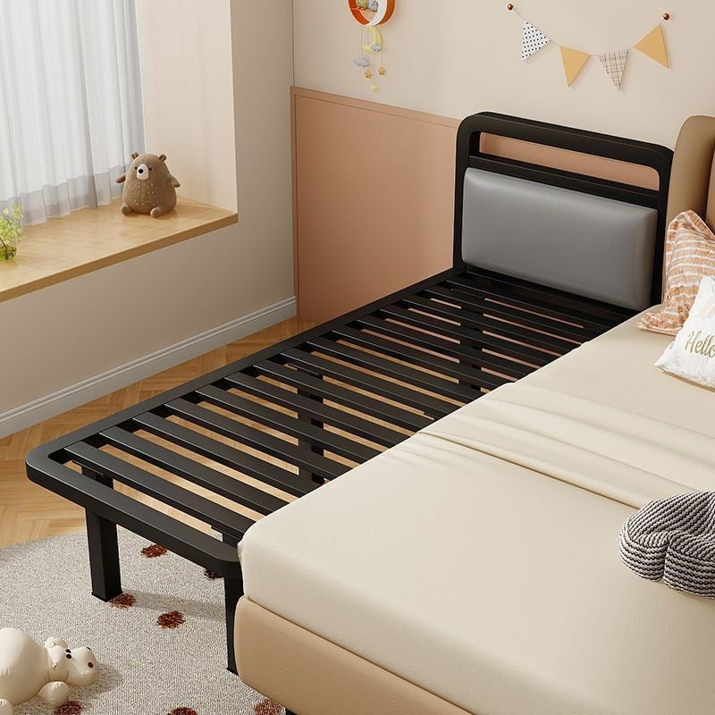 Spliced bed, soft-packed bed, widened iron kids bed, large bed, adults can sleep, spliced iron frame bed with guardrail crib