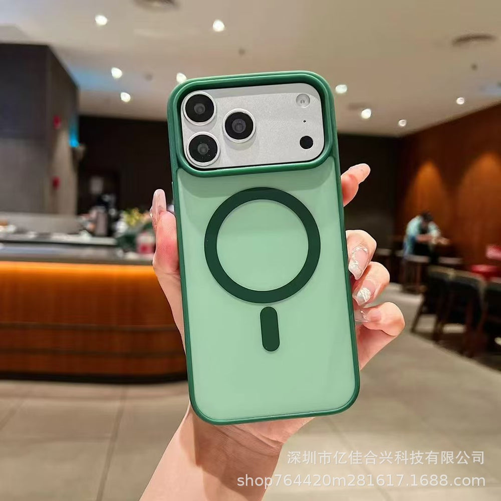 New skin-feeling contrasting color magnetic suction suitable for iphone17promax mobile phone case four-row mold apple 16 color