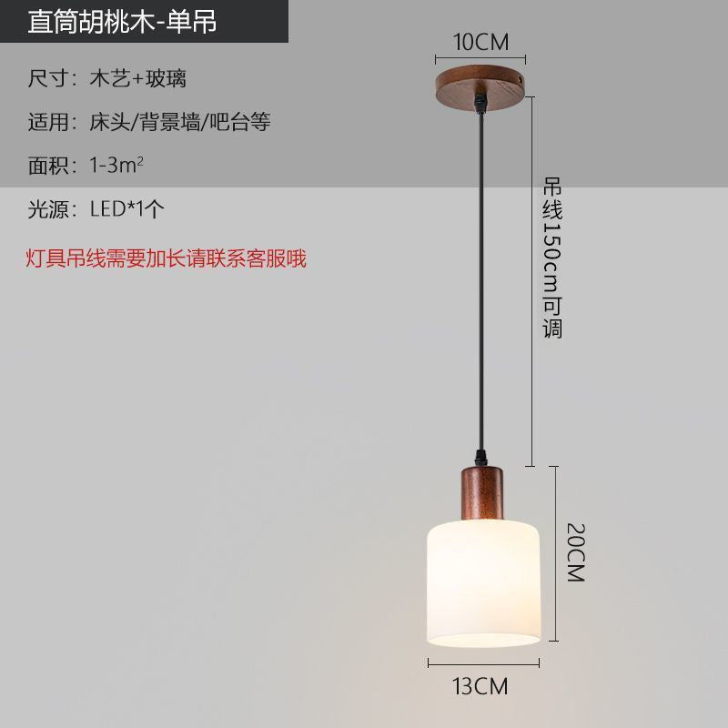 Medieval style lamps bedroom bedside small chandelier bedside table retro restaurant aisle new chinoiserie single head long hanging lamp