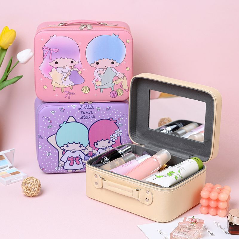 Cosmetic bag Portable going out carry-on bag Large capacity storage box High-end student girl heart toilet bag Jewelry box