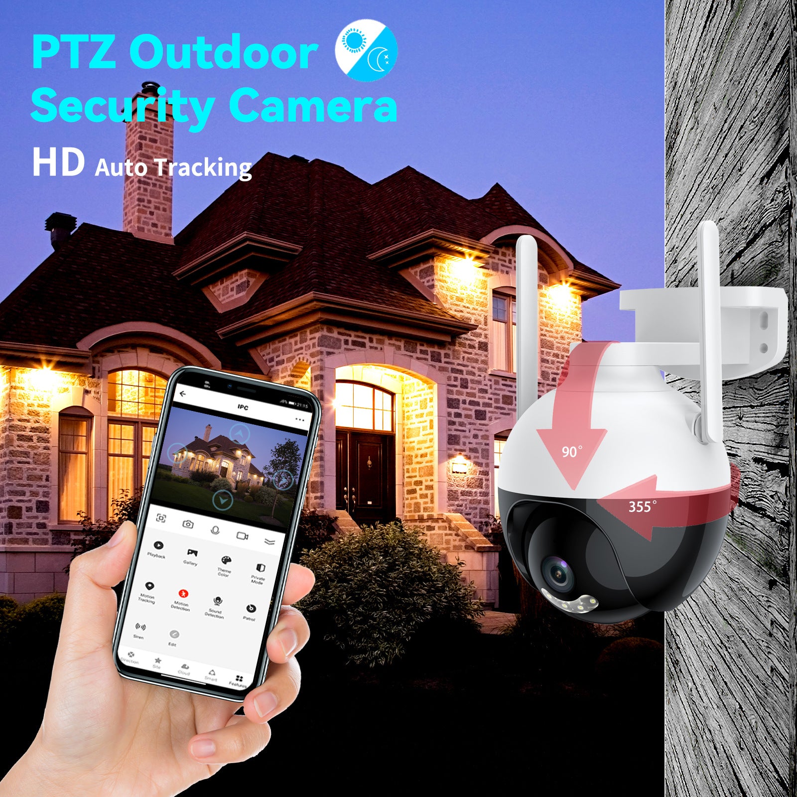 Factory direct sales intelligent gimbal HD surveillance camera outdoor waterproof two-way voice intercom   explosion