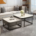 Modern minimalist sintered stone coffee table - luxury, trendy, space-saving design for small living rooms - available in various sizes for creative home combinations
