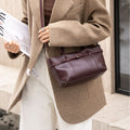 Cowhide bag for women 2024fall and winternew arrivalretrowork clothing one-shoulder cross-body women's bag vegetable basket bag genuine leather satchel bag