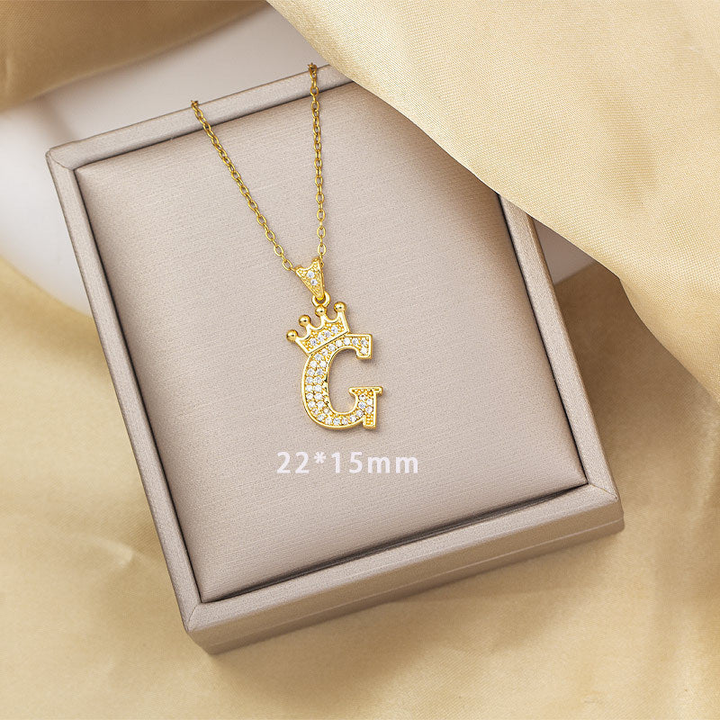 High-end letter layered necklace - 26 alphabet charms, cross-border bestseller, minimalist fashion, premium titanium steel jewelry