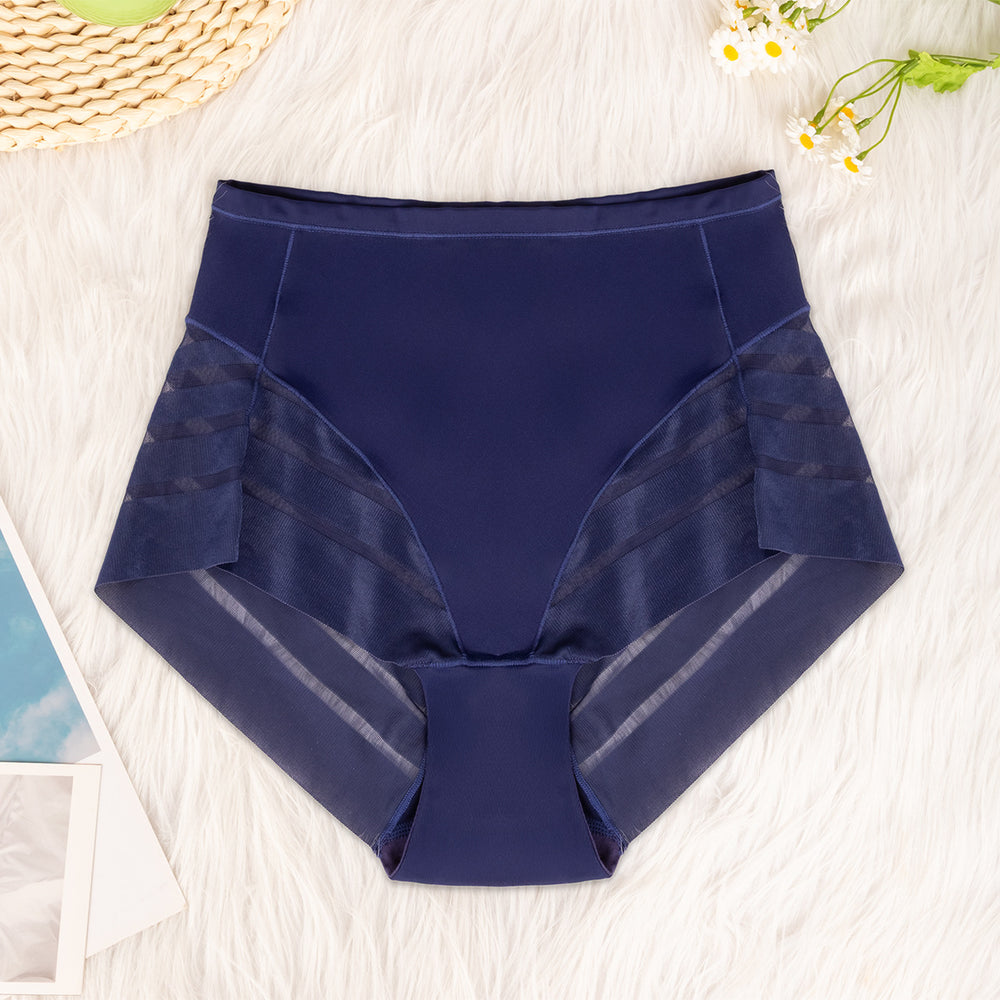 Multi-color combination cross-border exclusive high waist underwear women's breathable invisible plaid transparent sexy mesh women's briefs