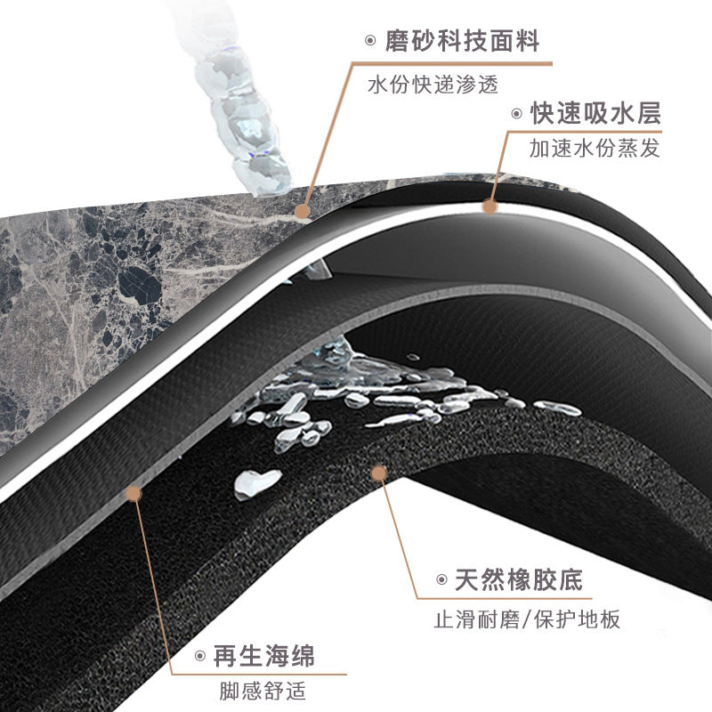 Soft diatom mud bathroom absorbent floor mat non-slip quick-drying foot mat toilet toilet door mat toilet carpet