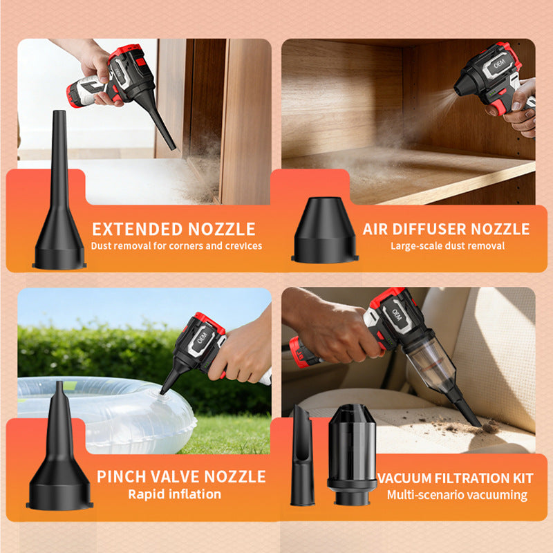 personalized brushless lithium battery duct handheld blower, dual-purpose dust blowing and snow blowing, car interior cleaning hair dryer