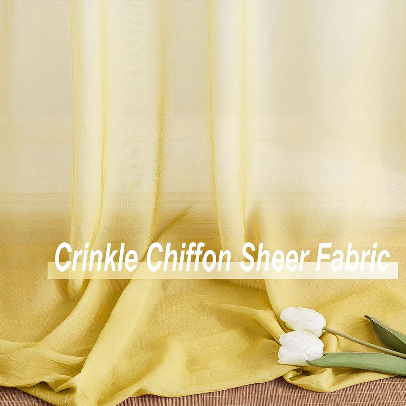 Amazon direct supply gradient colored window screens, export-ready finished curtains, window sheers, digital print voile curtains