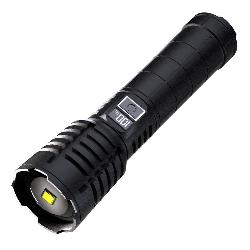 Cross-border new super strong light long-distance telescopic zoom LED flashlight outdoor emergency rechargeable strong light flashlight