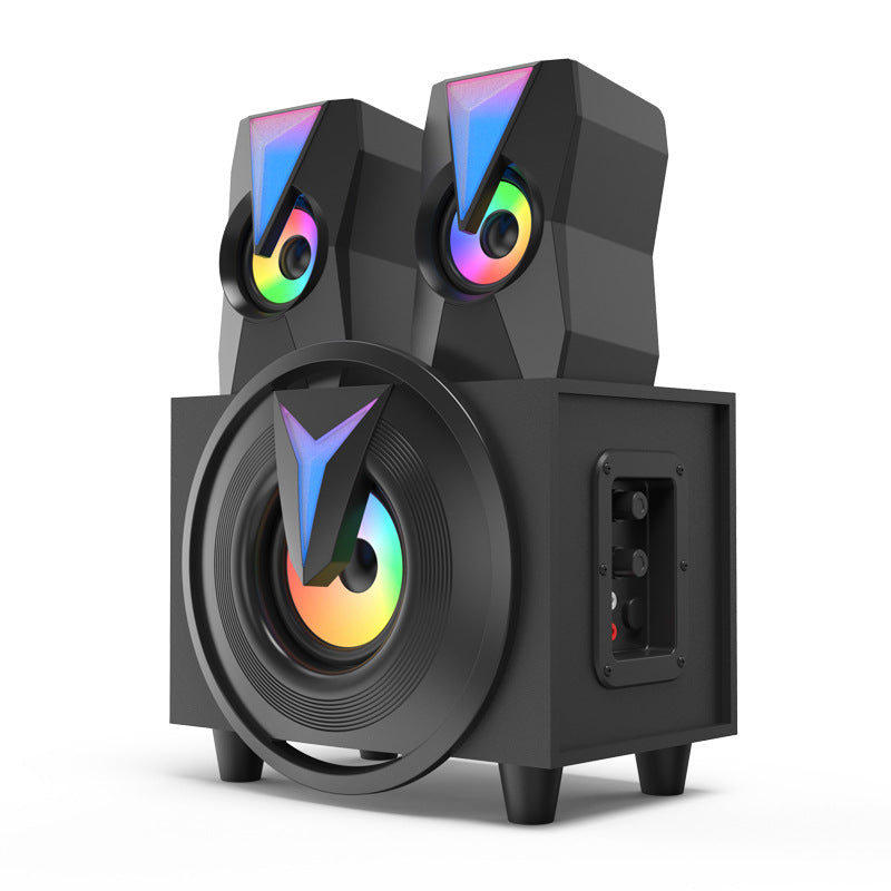 Wooden 2.1 multimedia subwoofer bluetooth speaker with usb and card slot for mobile phones and laptops