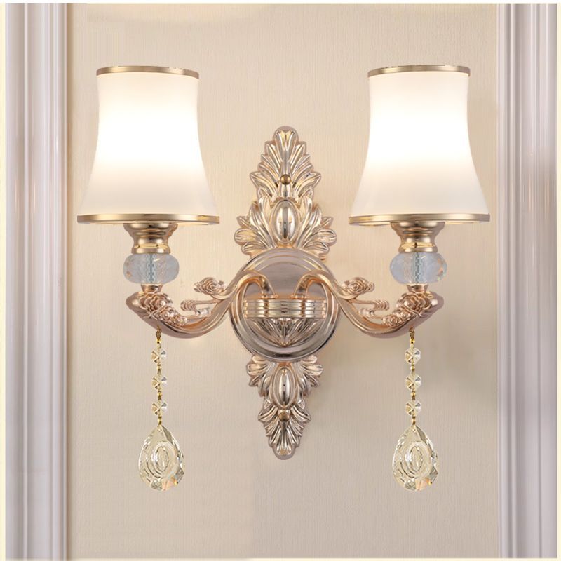 Crystal living room wall lamp european style bedroom club background wall zinc alloy wall lamp casual modern bedside lamp aisle lamp