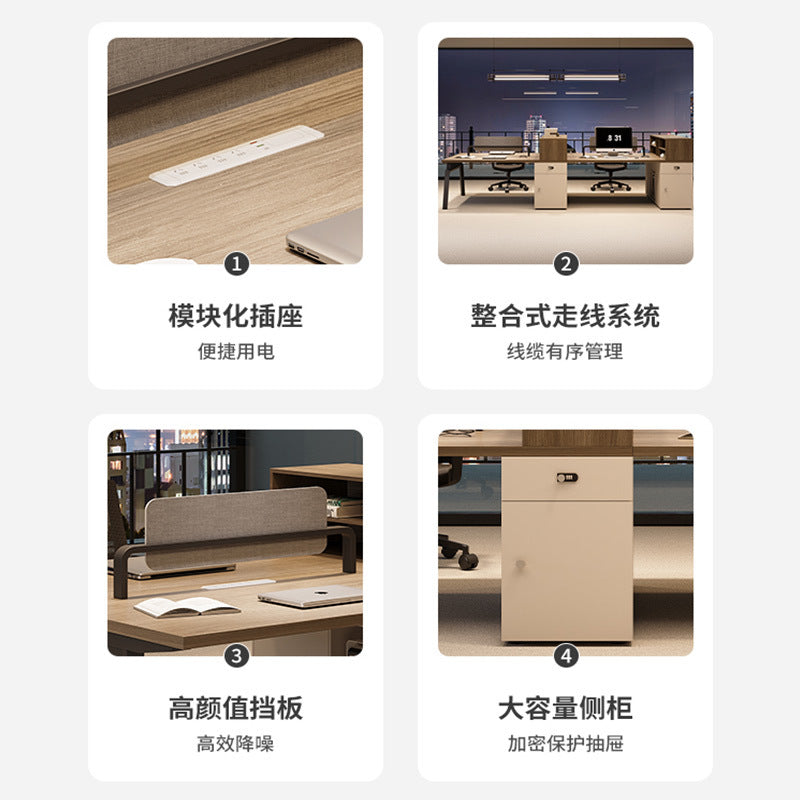 Saint li office desk and chair set - minimalist modern office desk for staff workstations, employee seating, and accounting/finance desks