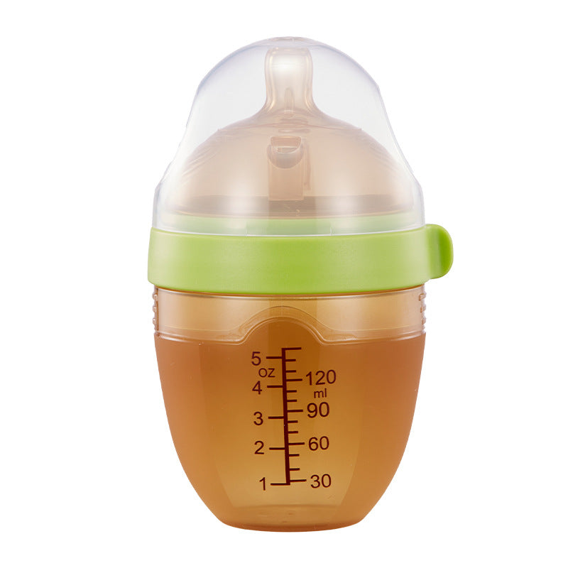 English boxed breast milk solid feeling all silicone bottle nano silver weaning artifact baby anti-flatulence bottle 150ml