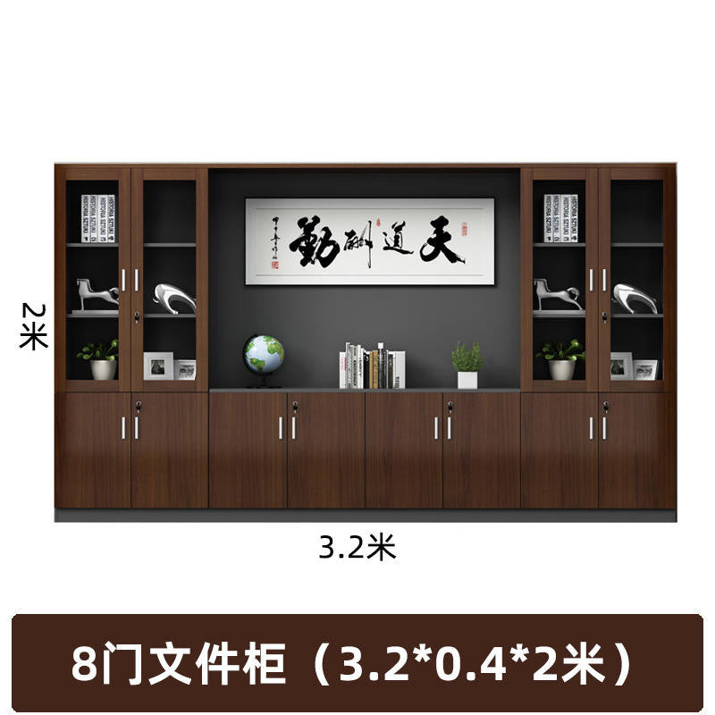 Company office cabinet wooden floor-standing file cabinet background cabinet information cabinet wooden board storage cabinet bookcase high cabinet