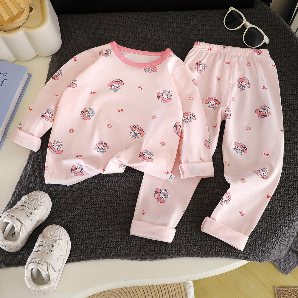 Autumn and winter kids' underwear set, baby lycra cotton thermal underwear, boys' and girls' base layer pajamas, loungewear, children's clothing