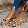 plus sizesummerk-stylepopularoutwearinstrendy woven flatsfashion vacation beach shoes sandals for women