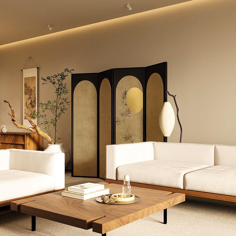 New chinoiserie screen foldablemovable living room entrance tea room bedroom bedside folding screen bamboo moon