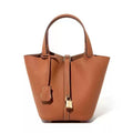 Genuine leather vegetable basket women's bag 2024 bucket bag large capacity satchel bag first layer cowhide classy genuine leather women's bag