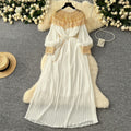 High-end women's elegant dress 2024 winter heavy beading sequin loose waist long pleated formal gown
