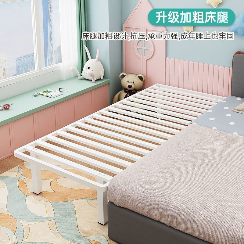 Spliced bed, soft-packed bed, widened iron kids bed, large bed, adults can sleep, spliced iron frame bed with guardrail crib