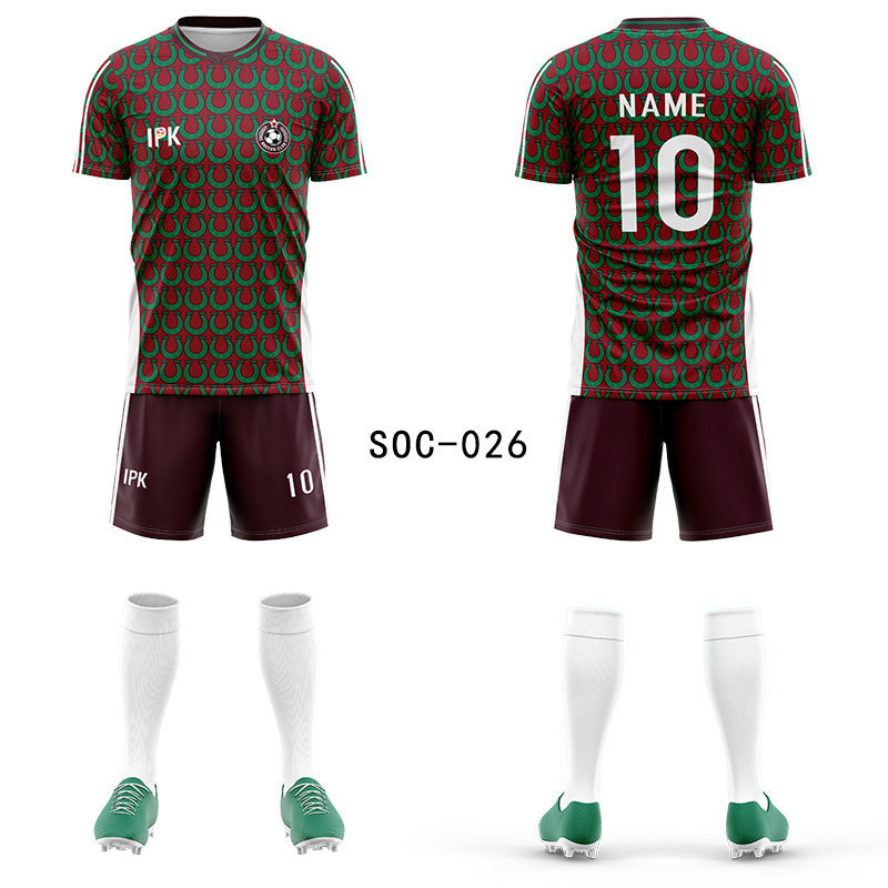 2025 new football jersey set men's football jersey team game jersey short-sleeved sports training jersey customization