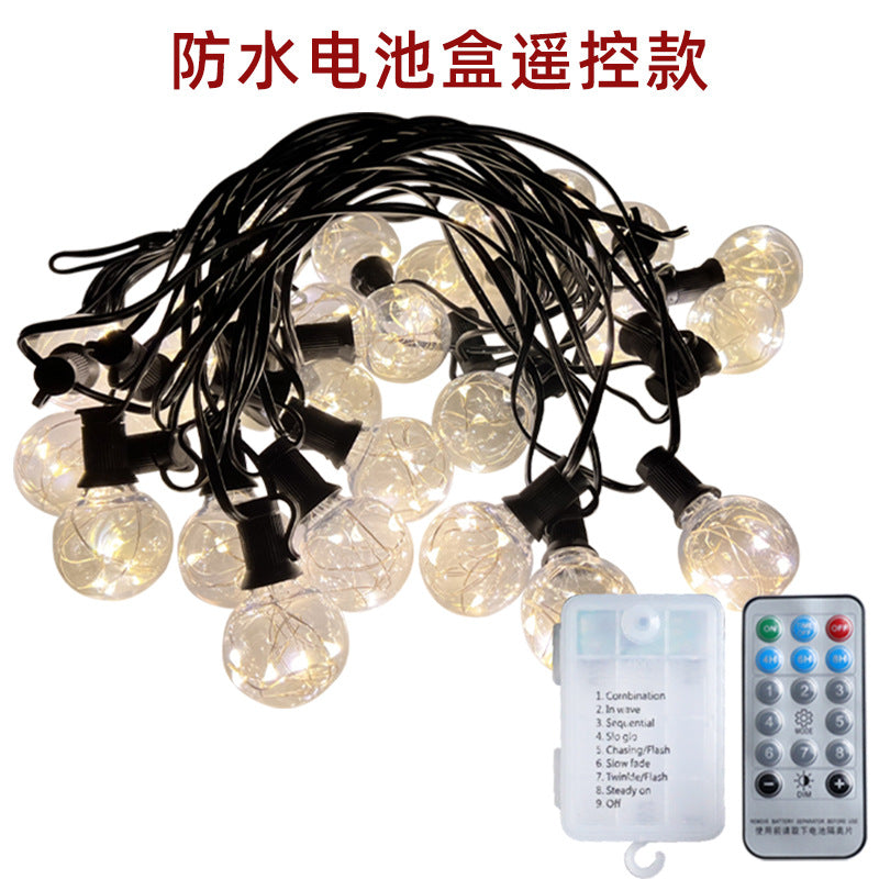 [Customized] G40 ball bubble solar belt remote control outdoor waterproof decorative lanterns garden garden decorative string lights