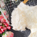 Girls' (toddler) dress, 3d rose embellished elegant party dress