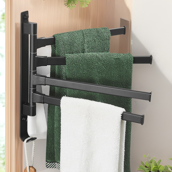 Toilet towel rack Non-punching rotating towel bar Bath towel rack Bathroom hanger Clothes rack Multi-layer hanging rod