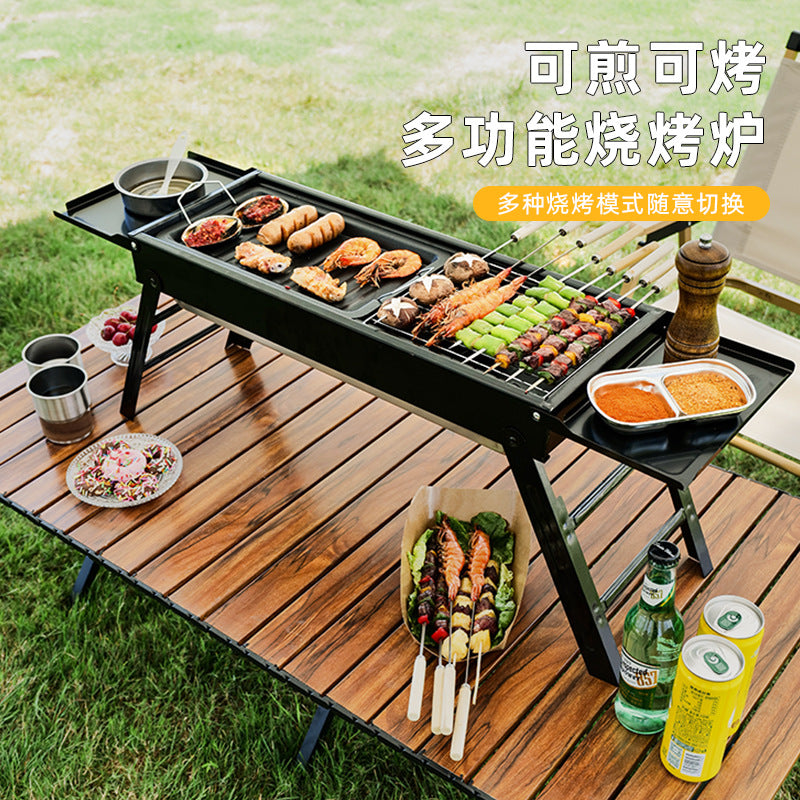 Bbq grill for homebbq grill outdoor foldable portable small barbecue stove charcoal carbon grill rack tool kebabs