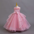 Ready-to-ship new sequin silver thread evening gown tutu wedding dress princess dress girls' performance dress kids' dress