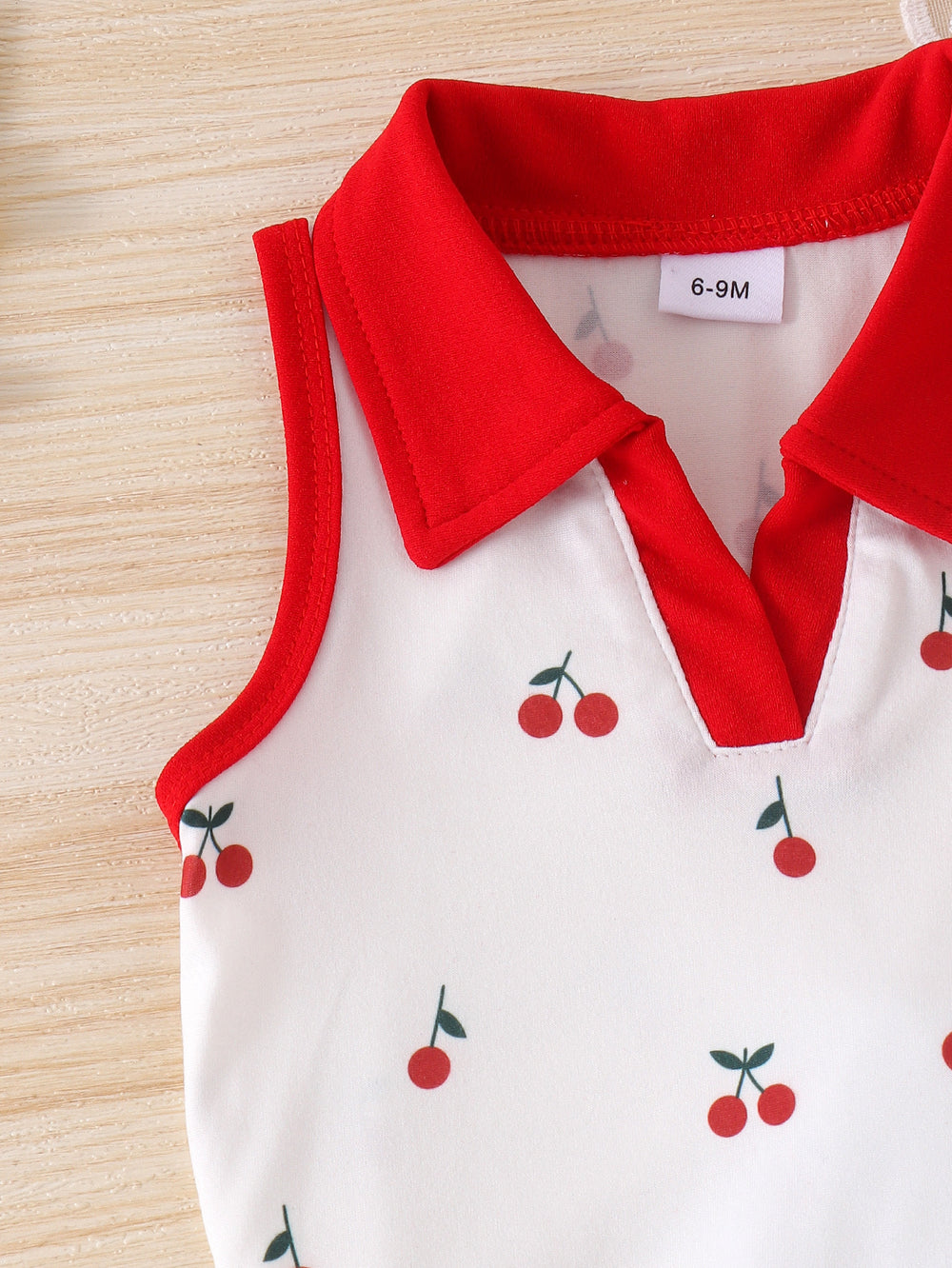 Kids clothing cross-border i  fashion children's clothing new arrival kids red collar white vest shorts