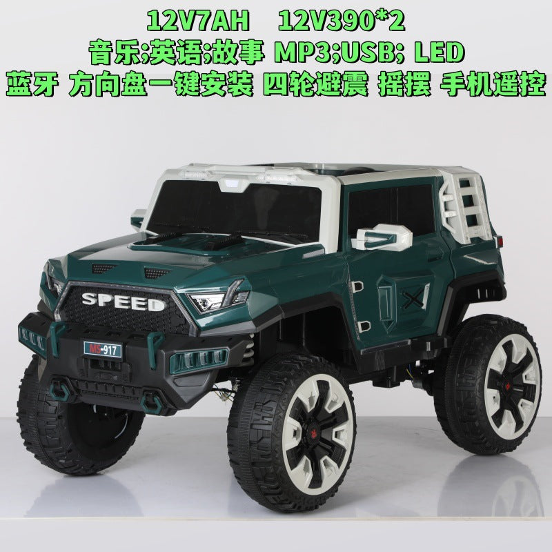 New children's electric car off-road four-wheel seating double seat children's pickup remote control toy car off-road vehicle