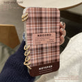 New letter plaid phone case creative notebook compatible with apple 16 pro max protective cover iphone 15 women's style