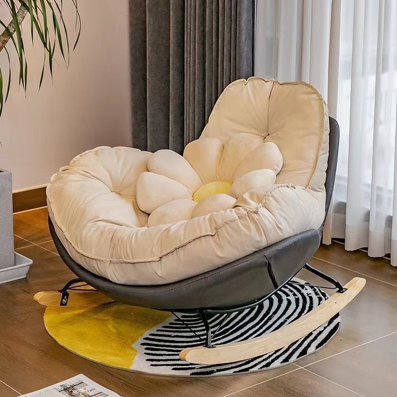Lazy sofa eggshell scandinavian style bedroom casual single sofa can lie down and sleep new arrival metal penguin rocking chair
