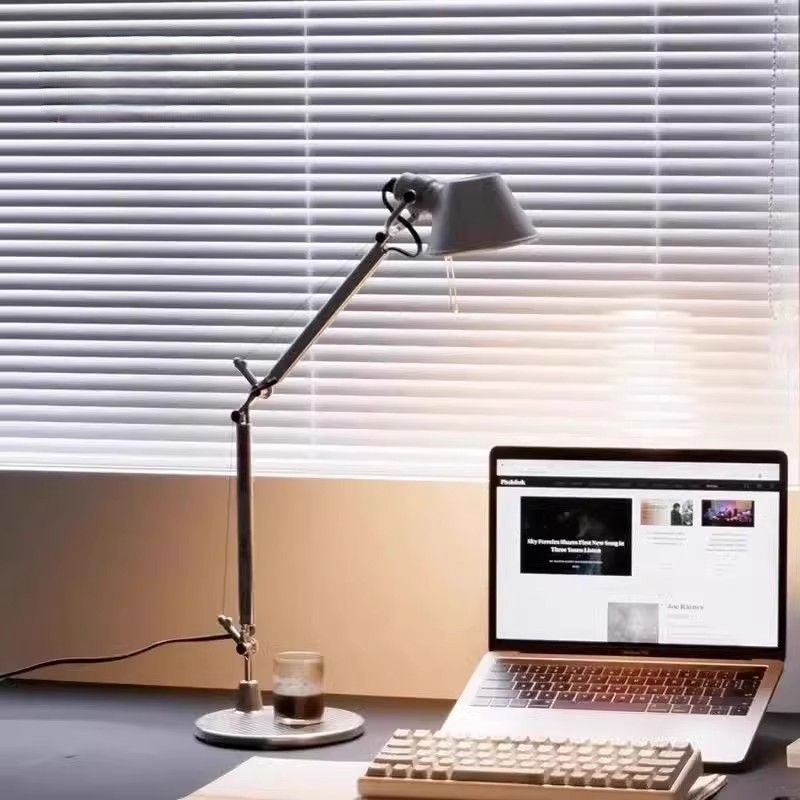 Nordic long-arm table lamp office desk reading study hotel b&b telescopic foldable rocker straw hat table lamp