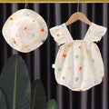 Baby summer romper - adorable baby girl's sleeveless bodysuit - newborn full month celebration princess crawling suit 0194a012