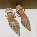 Za baotou transparent sandals women's 2024 new rhinestone fashioneleganteasiest for match pointed toe high heels
