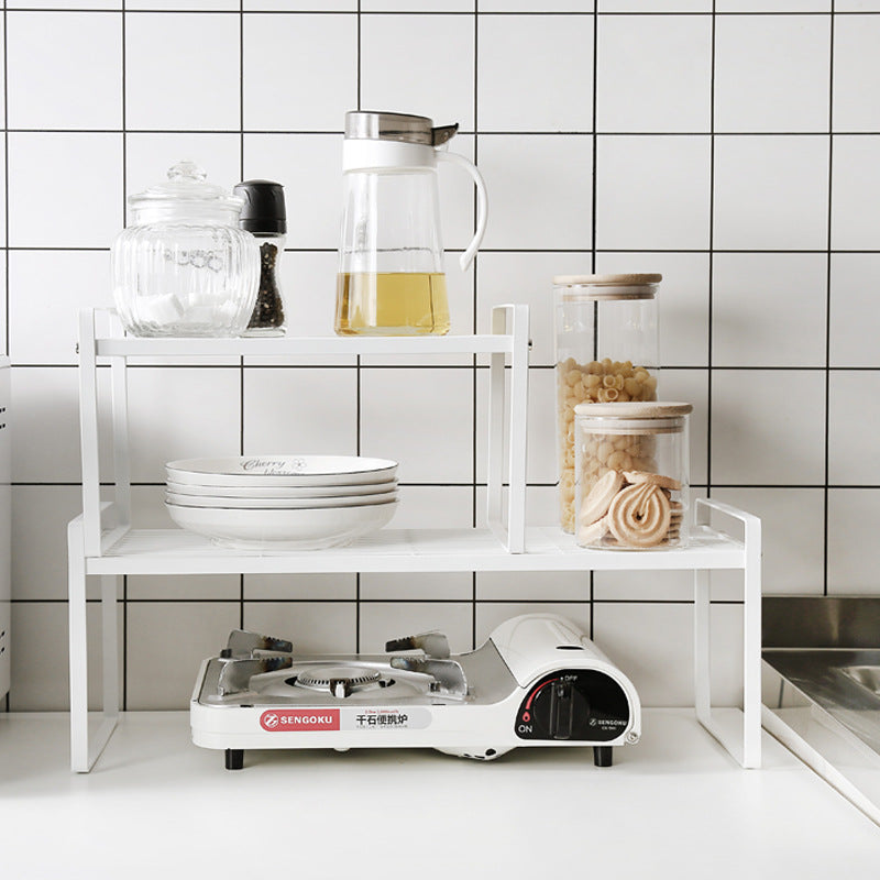 Processing custom wrought iron layered rack desktop storage rack storage cabinet compartment baffle single layer pot rack