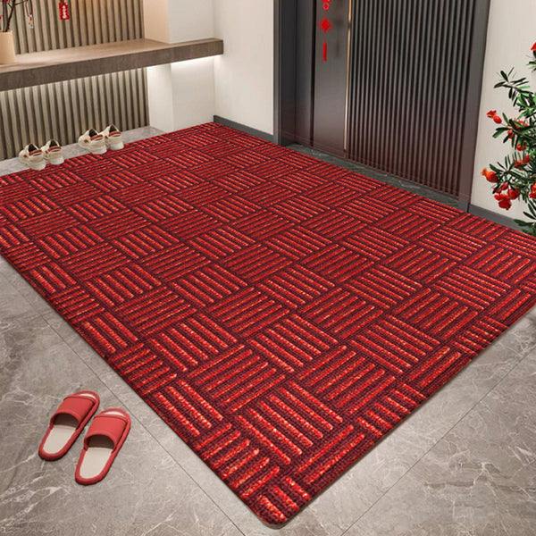 Entry door floor mat 3D three-dimensional advanced sense red housewarming door mat door non-slip and dirt-resistant carpet inside the door