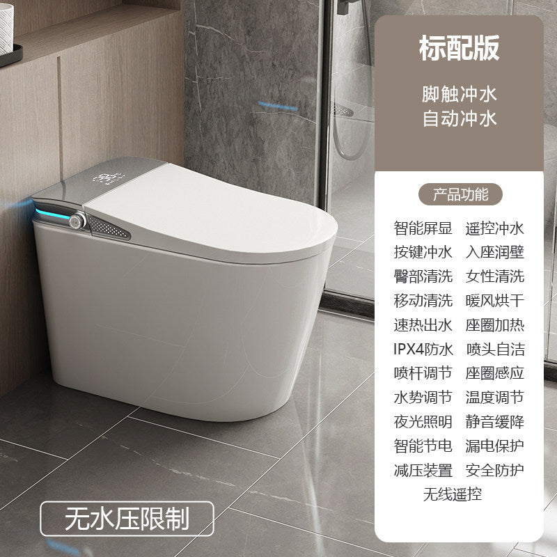 Smart toilet seat - fully automatic, integrated voice control, dual water supply, home use, no water pressure required, instant heating, built-in bubble function