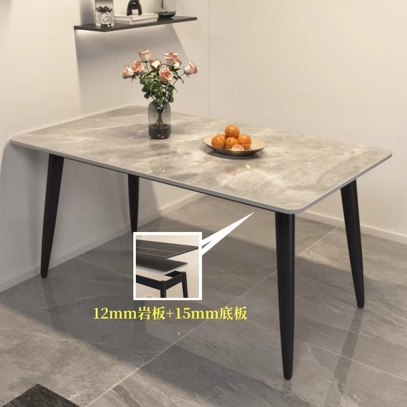 Rock slab dining table and chair combination dining table for home small apartmentaccessible luxury living room dining table rectangular modern marble casual